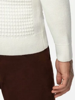 Wam Denim Truien|Dover Slim Fit V-Neck Off-White Truien
