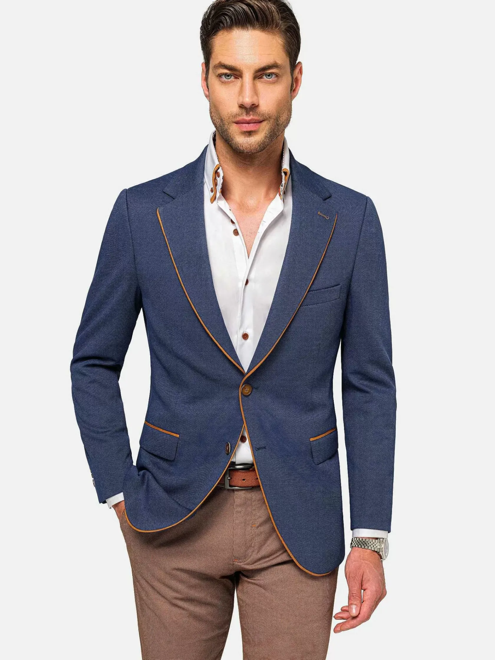 Wam Denim Colberts|Dwayne Notched Lapel Light Navy Colbert