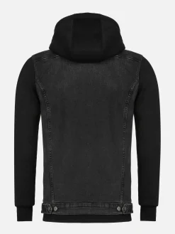 Wam Denim Vesten|Echten Slim Fit Hoodie Black Vesten