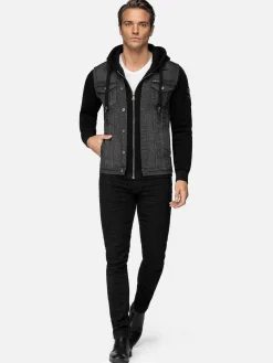 Wam Denim Vesten|Echten Slim Fit Hoodie Black Vesten