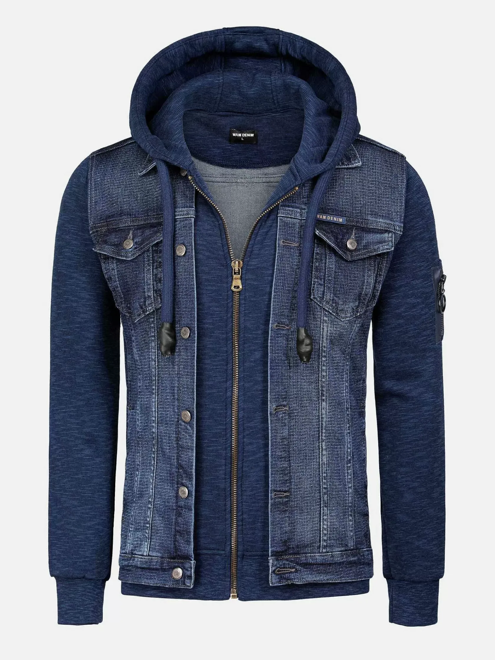 Wam Denim Vesten|Echten Slim Fit Hoodie Navy Vesten