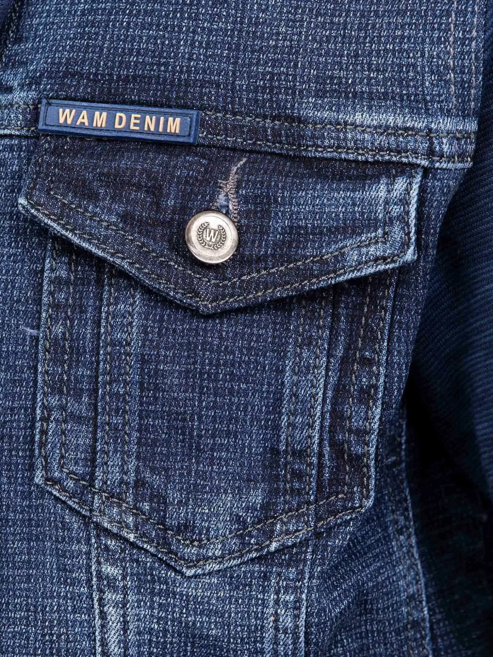 Wam Denim Vesten|Echten Slim Fit Hoodie Navy Vesten