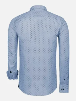 Wam Denim Overhemd Lange Mouwen|Emiliano Slim Fit Blue Overhemd Lange Mouw
