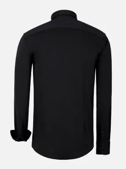 Wam Denim Overhemd Lange Mouwen|Everest Spread Collar Black Overhemd Lange Mouw