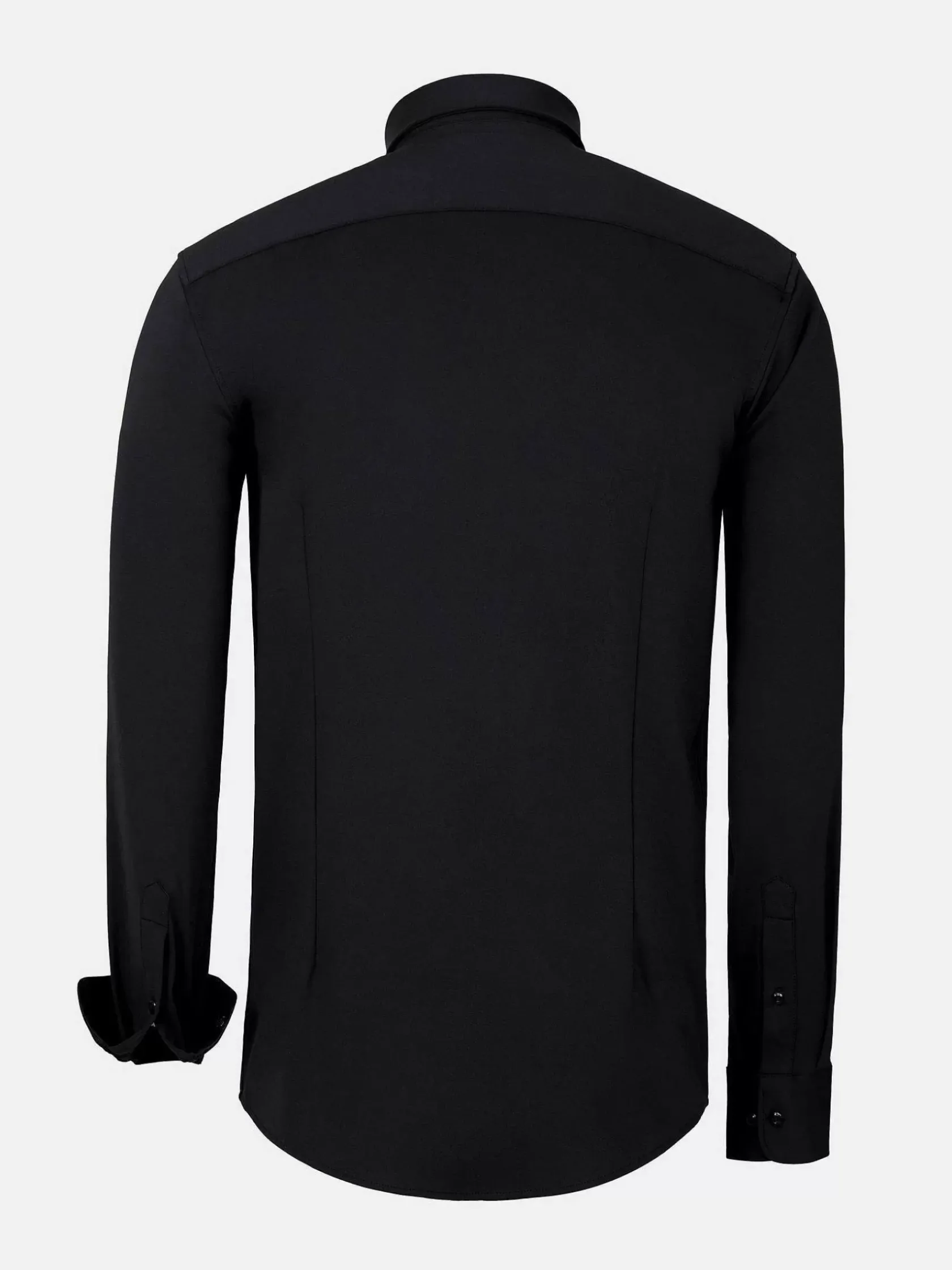 Wam Denim Overhemd Lange Mouwen|Everest Spread Collar Black Overhemd Lange Mouw