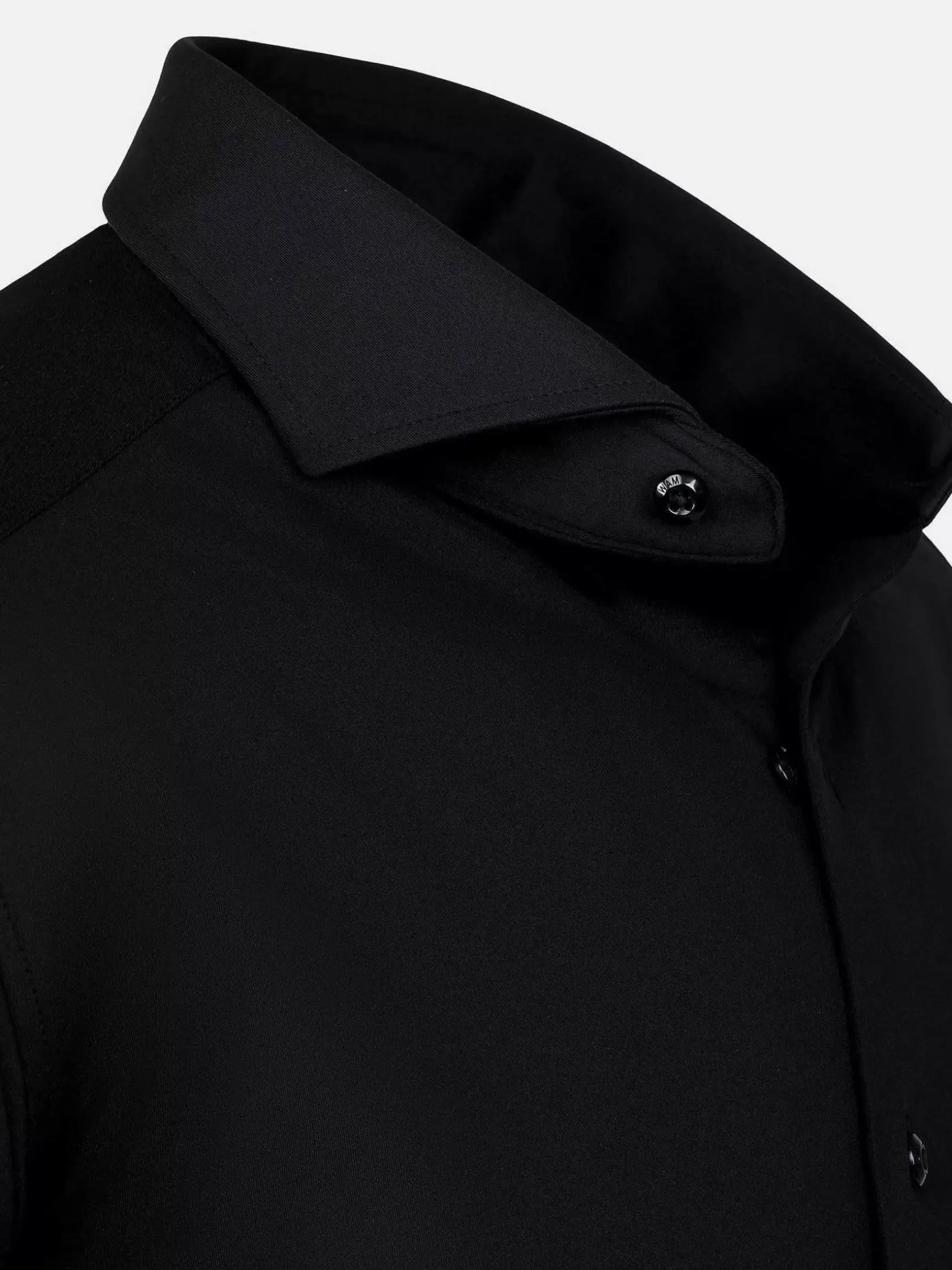 Wam Denim Overhemd Lange Mouwen|Everest Spread Collar Black Overhemd Lange Mouw