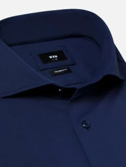 Wam Denim Overhemd Lange Mouwen|Everest Stretched Navy Overhemd Lange Mouw
