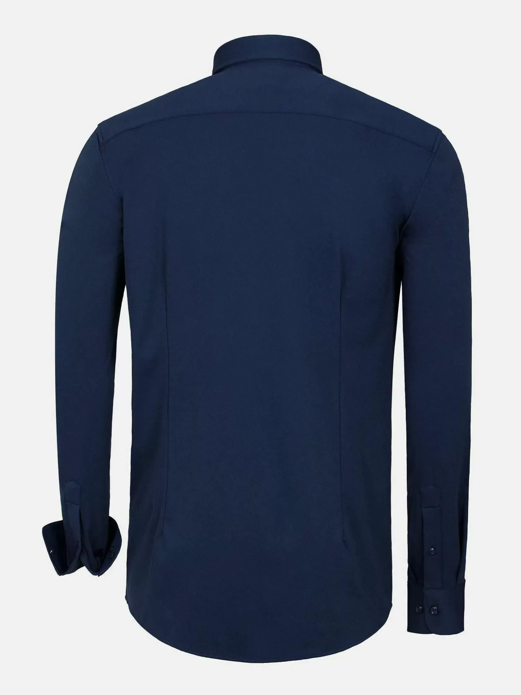 Wam Denim Overhemd Lange Mouwen|Everest Stretched Navy Overhemd Lange Mouw