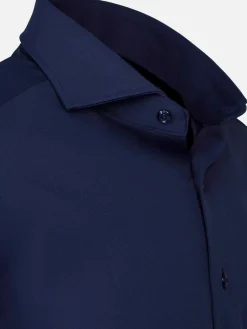 Wam Denim Overhemd Lange Mouwen|Everest Stretched Navy Overhemd Lange Mouw