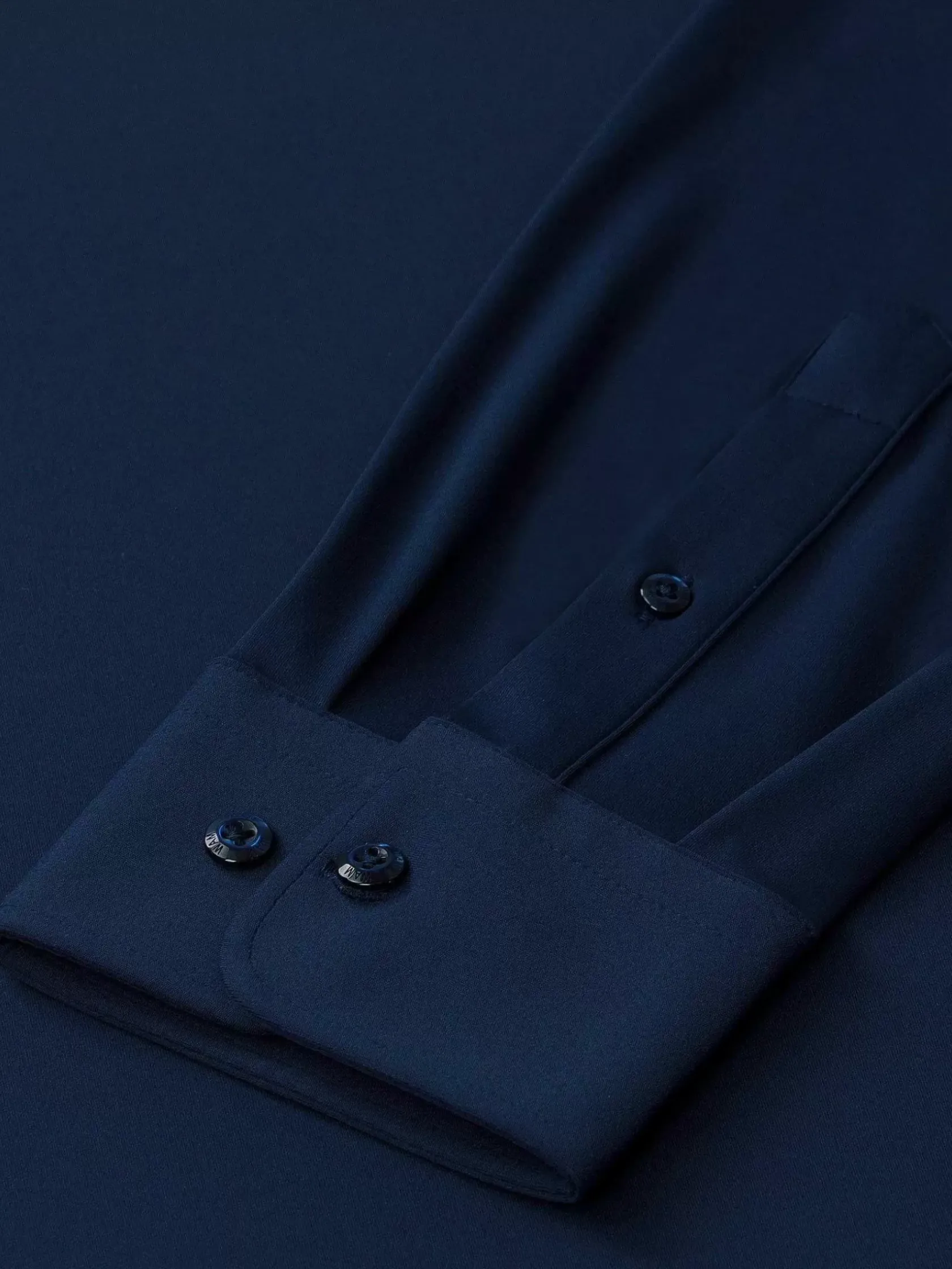 Wam Denim Overhemd Lange Mouwen|Everest Stretched Navy Overhemd Lange Mouw