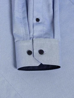 Wam Denim Overhemd Lange Mouwen|Flers Double Collar Blue Overhemd Lange Mouw