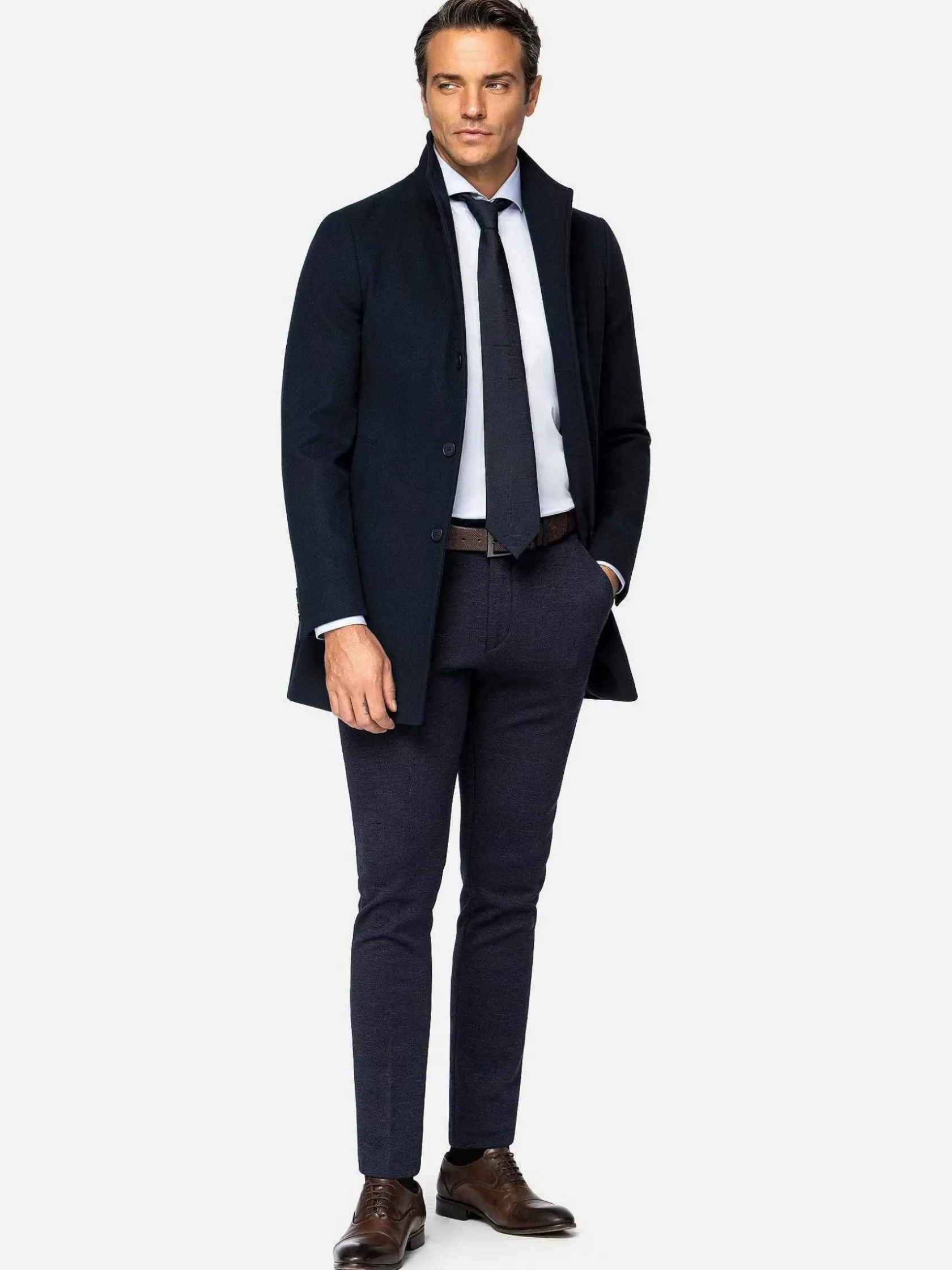 Wam Denim Manteljassen|Franklin Widespread Notch Collar Dark Navy Manteljassen
