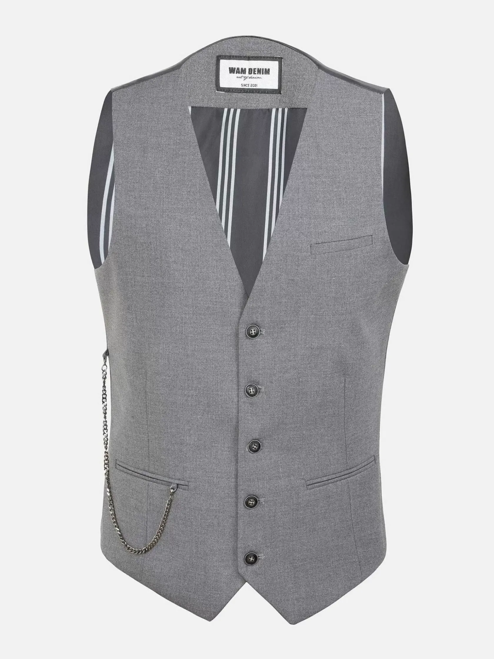 Wam Denim Gilets|Gilet 74113 Albi Grey