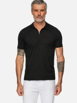 Wam Denim Polo'S|Gonzsles Black Zipper Polo