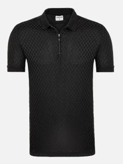 Wam Denim Polo'S|Gonzsles Black Zipper Polo