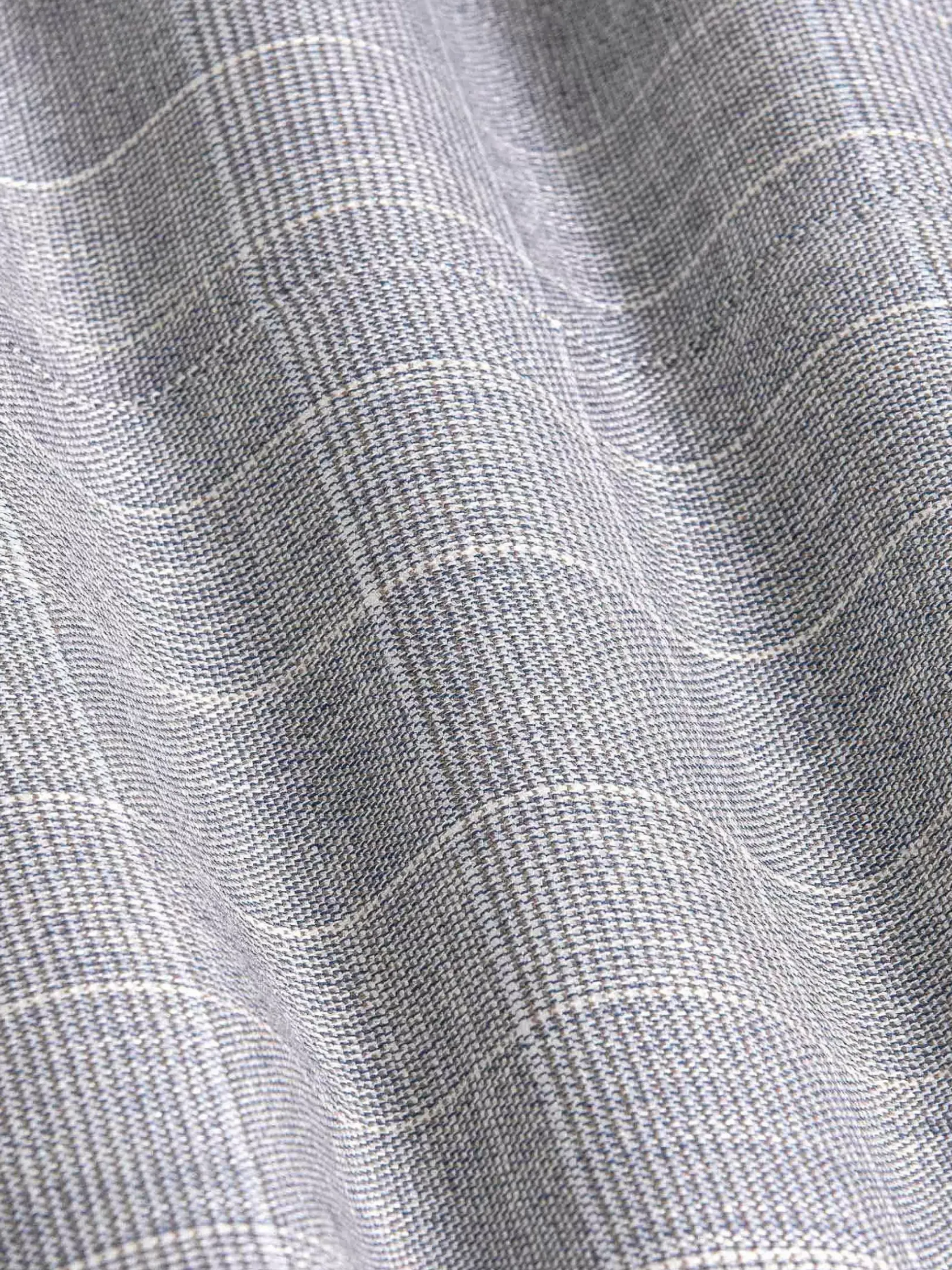 Wam Denim Pantalons|Ground Checkered Slim Fit Grey Pantalon