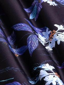 Wam Denim Overhemd Lange Mouwen|Havana Navy Floral Print Overhemd Lange Mouw