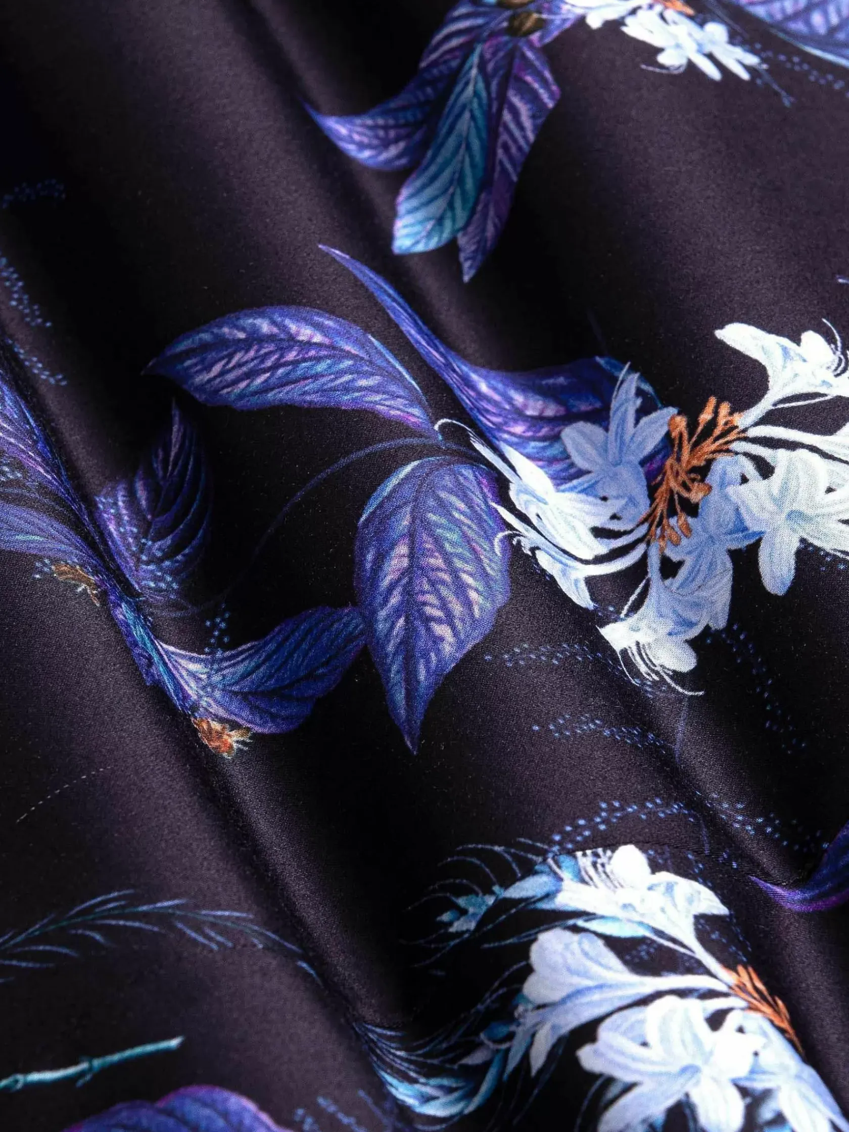 Wam Denim Overhemd Lange Mouwen|Havana Navy Floral Print Overhemd Lange Mouw