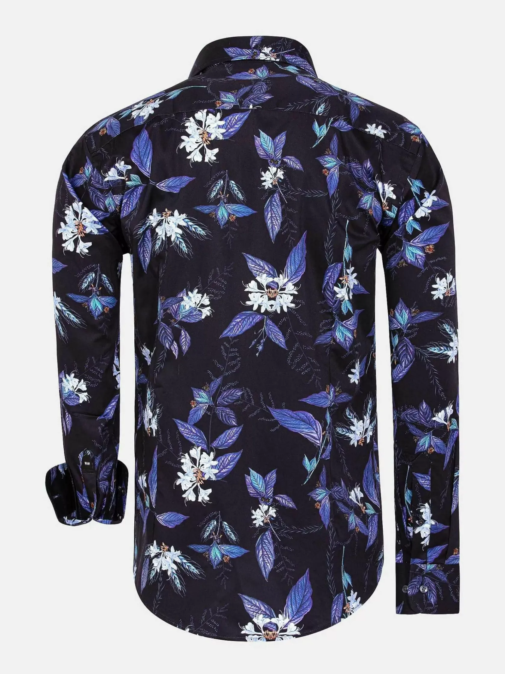 Wam Denim Overhemd Lange Mouwen|Havana Navy Floral Print Overhemd Lange Mouw