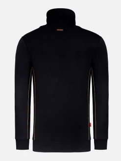 Wam Denim Sweaters|Hawaiian High Neck Black Sweater