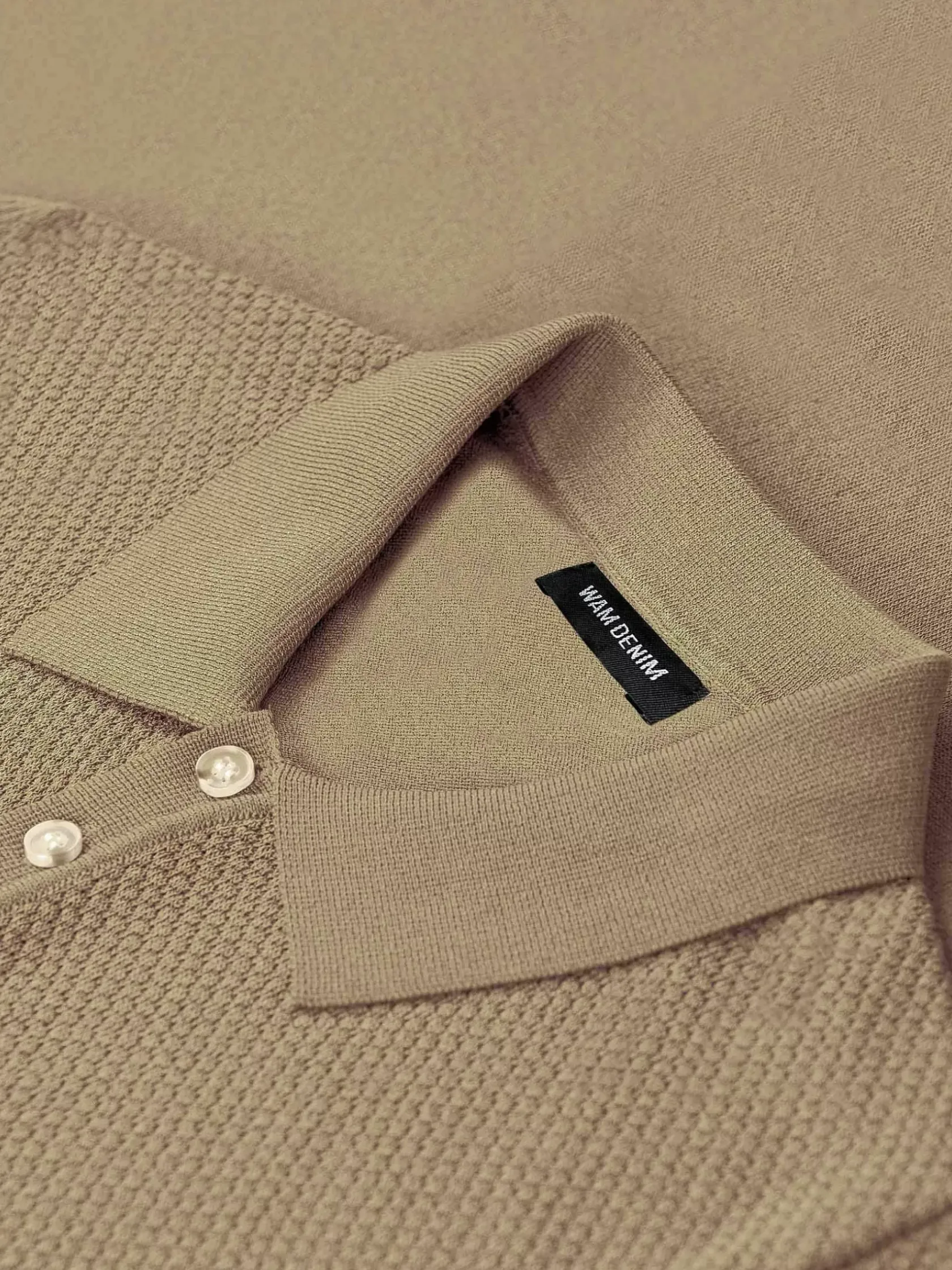 Wam Denim Polo'S|Henry Pique Knit Brown Polo