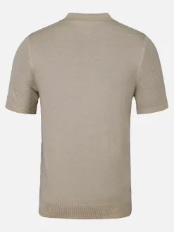 Wam Denim Polo'S|Henry Pique Knit Light Beige Polo