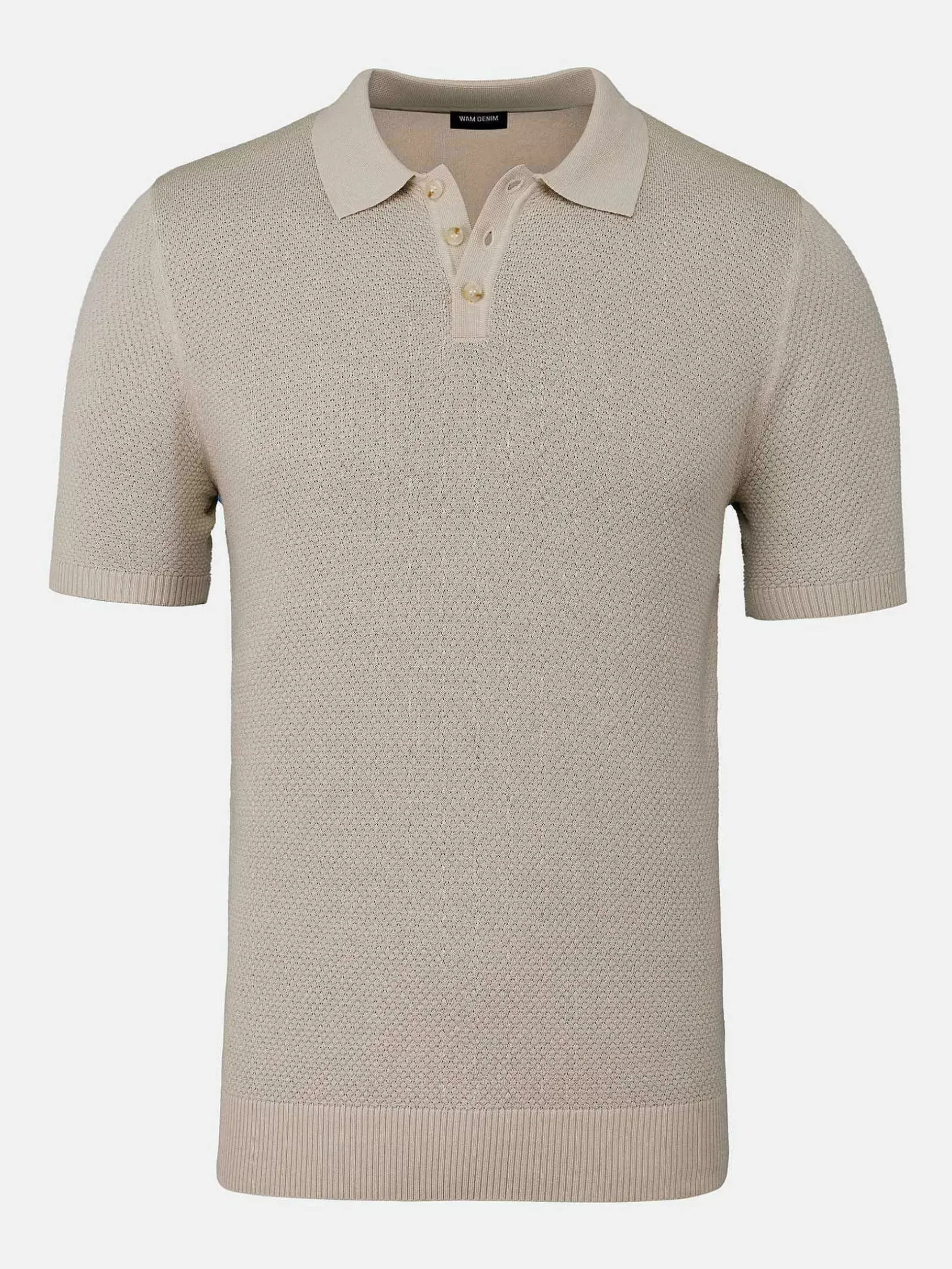 Wam Denim Polo'S|Henry Pique Knit Light Beige Polo