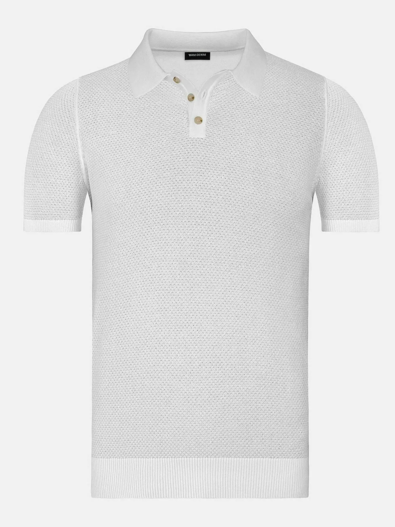 Wam Denim Polo'S|Henry Pique Knit White Polo