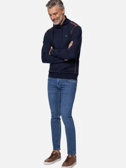 Wam Denim Sweaters|Horizon Turtleneck Navy Sweater
