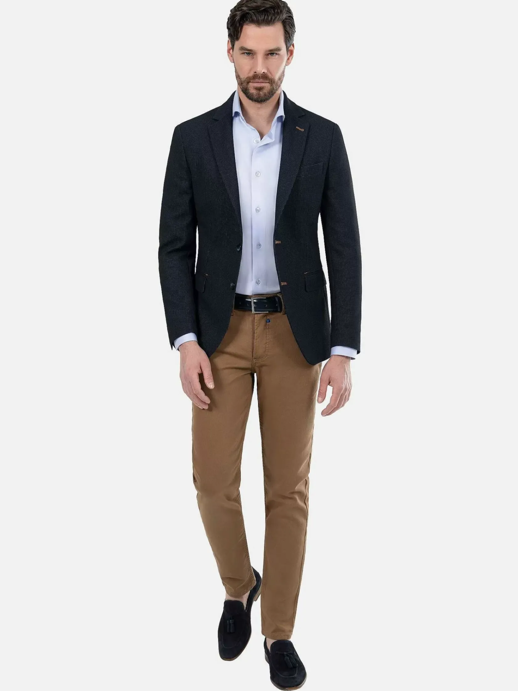 Wam Denim Colberts|Italy Stretch Poly Light Indigo Colbert