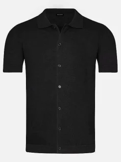 Wam Denim Polo'S|James Full Button-Down Black Polo