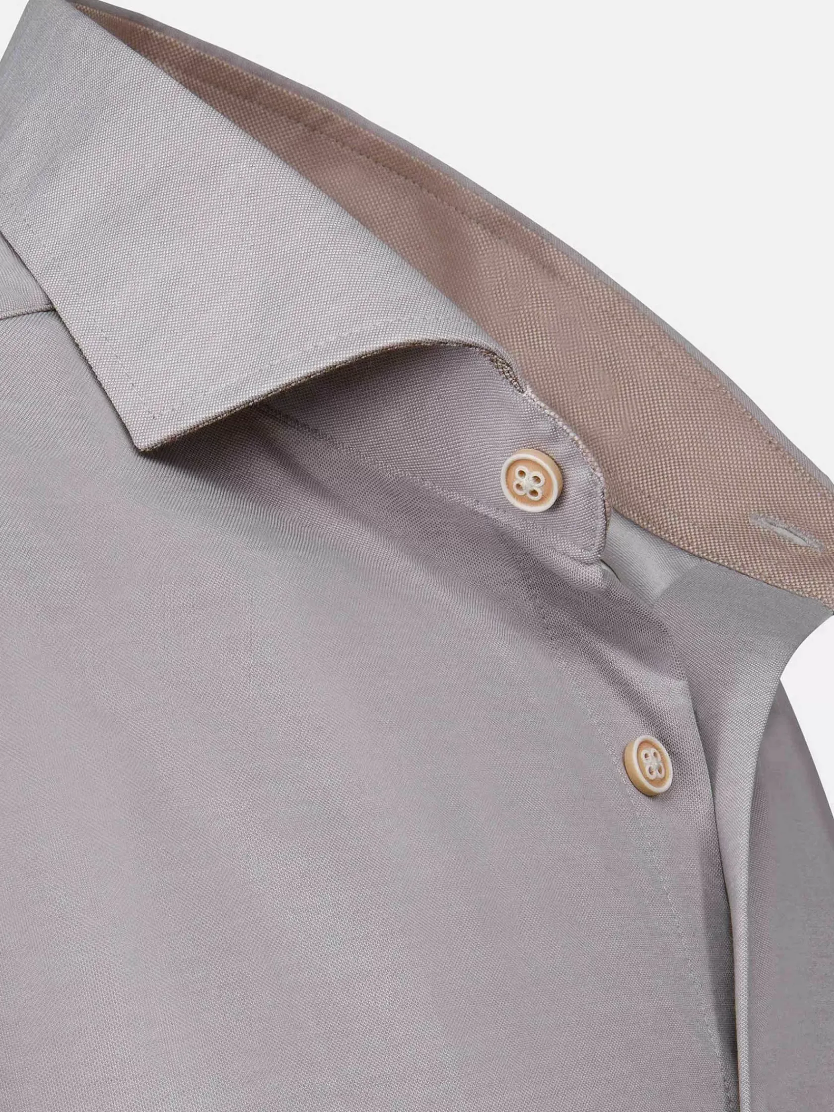 Wam Denim Overhemd Lange Mouwen|Jucinto Cut Away Collar Overhemd Lange Mouw Grey
