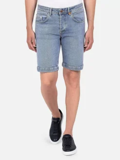 Wam Denim Shorts|Kerry Solid Blue Regular Fit Denim Short