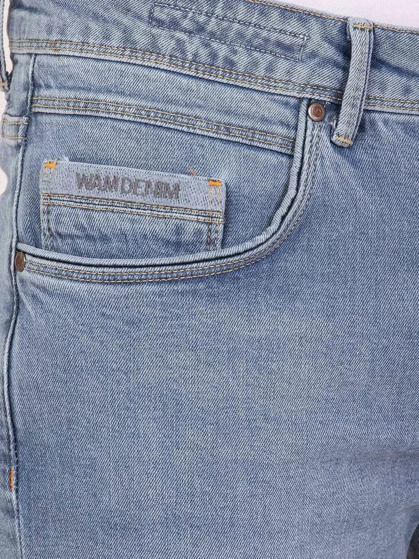 Wam Denim Shorts|Kerry Solid Blue Regular Fit Denim Short