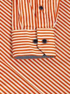 Wam Denim Overhemd Lange Mouwen|Kevin Regular Fit Orange Overhemd
