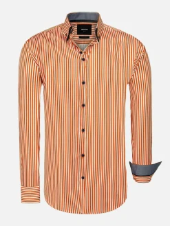 Wam Denim Overhemd Lange Mouwen|Kevin Regular Fit Orange Overhemd