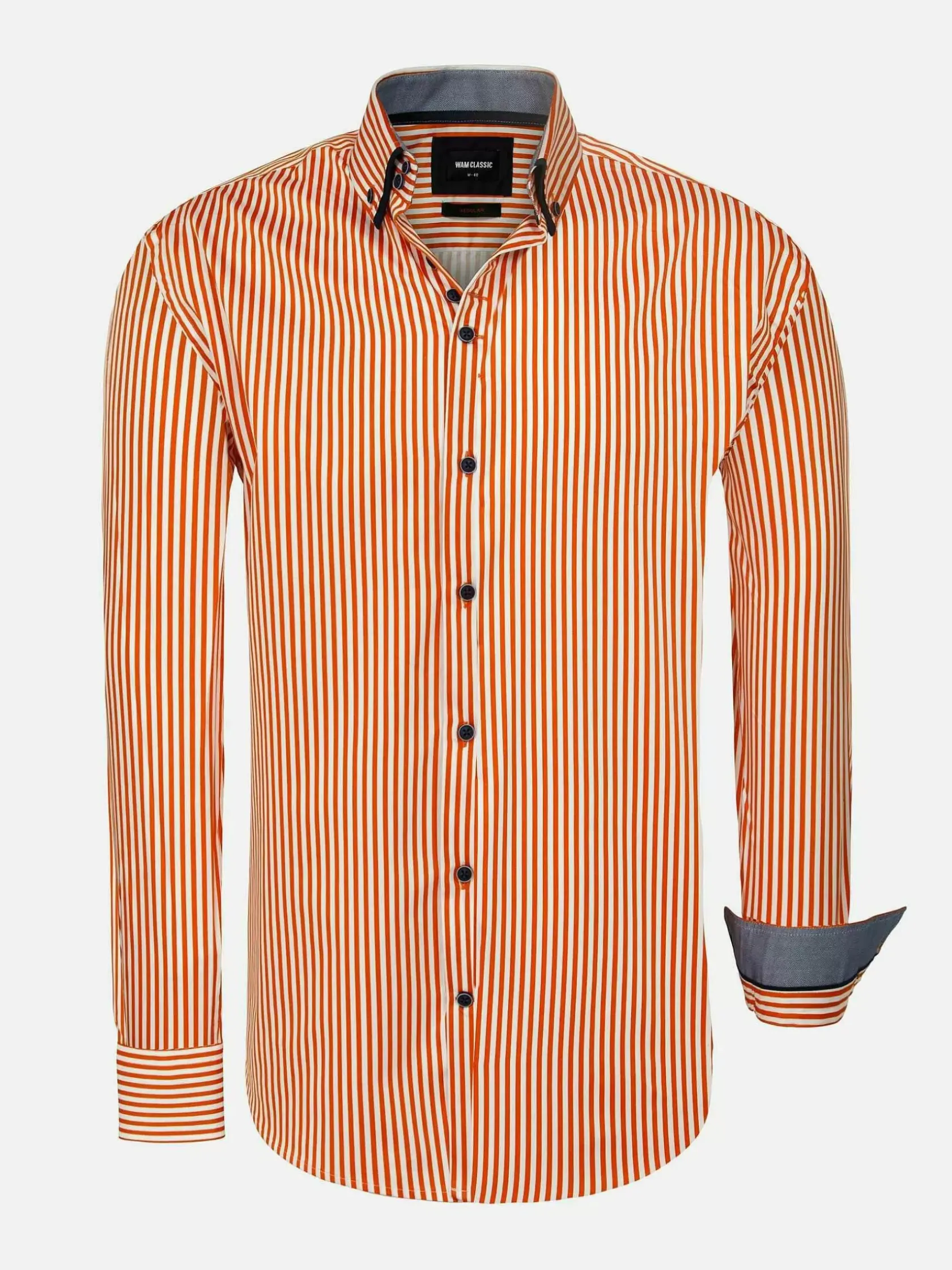 Wam Denim Overhemd Lange Mouwen|Kevin Regular Fit Orange Overhemd