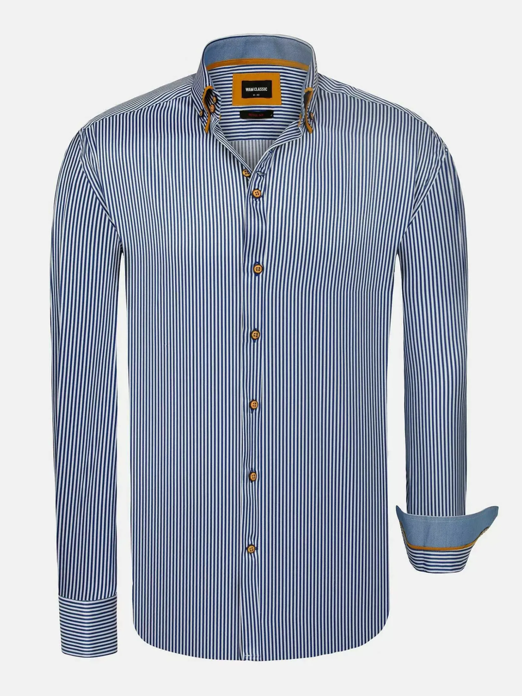 Wam Denim Overhemd Lange Mouwen|Kevin Regular Fit Royal Blue Overhemd
