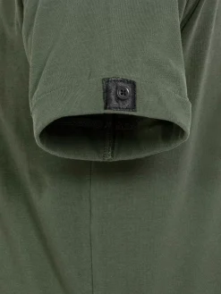 Wam Denim T-Shirts|Korfual Casual V-Neck Button T-Shirt Khaki