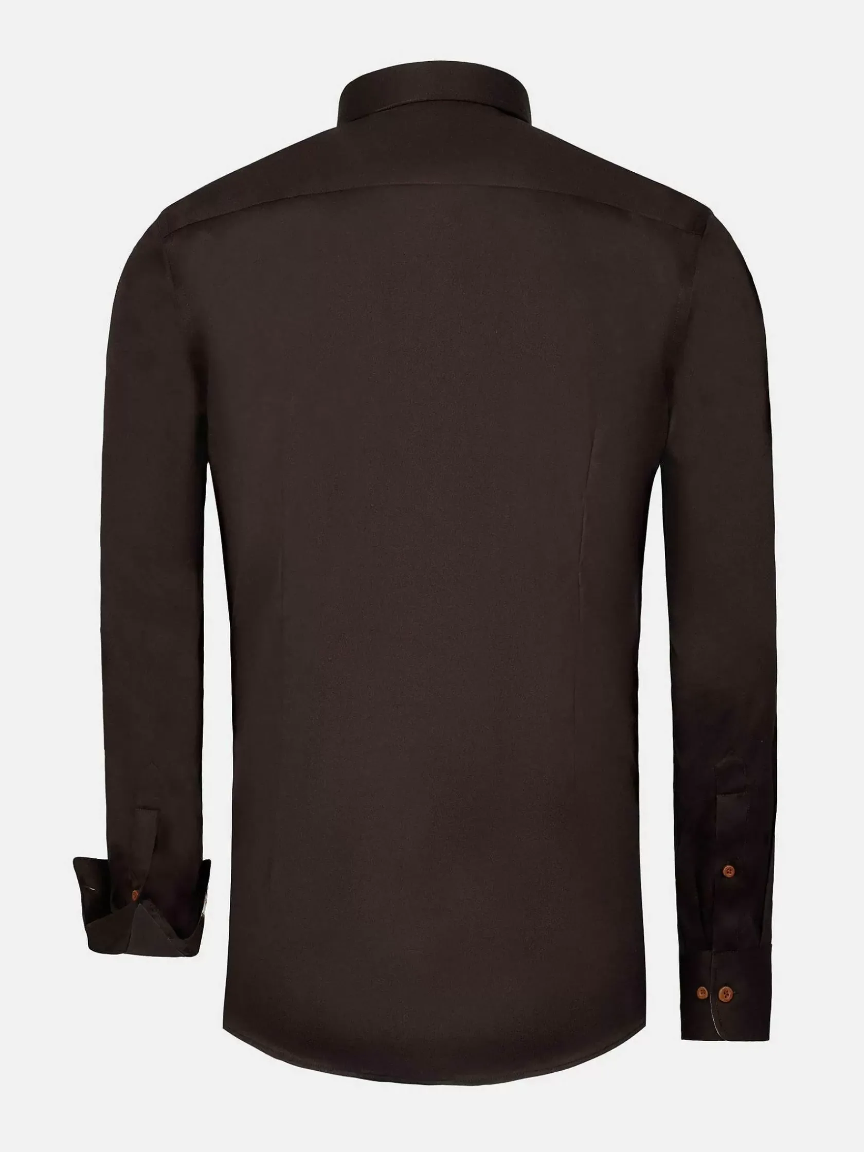 Wam Denim Overhemd Lange Mouwen|Lance Solid Brown Overhemd Lange Mouw