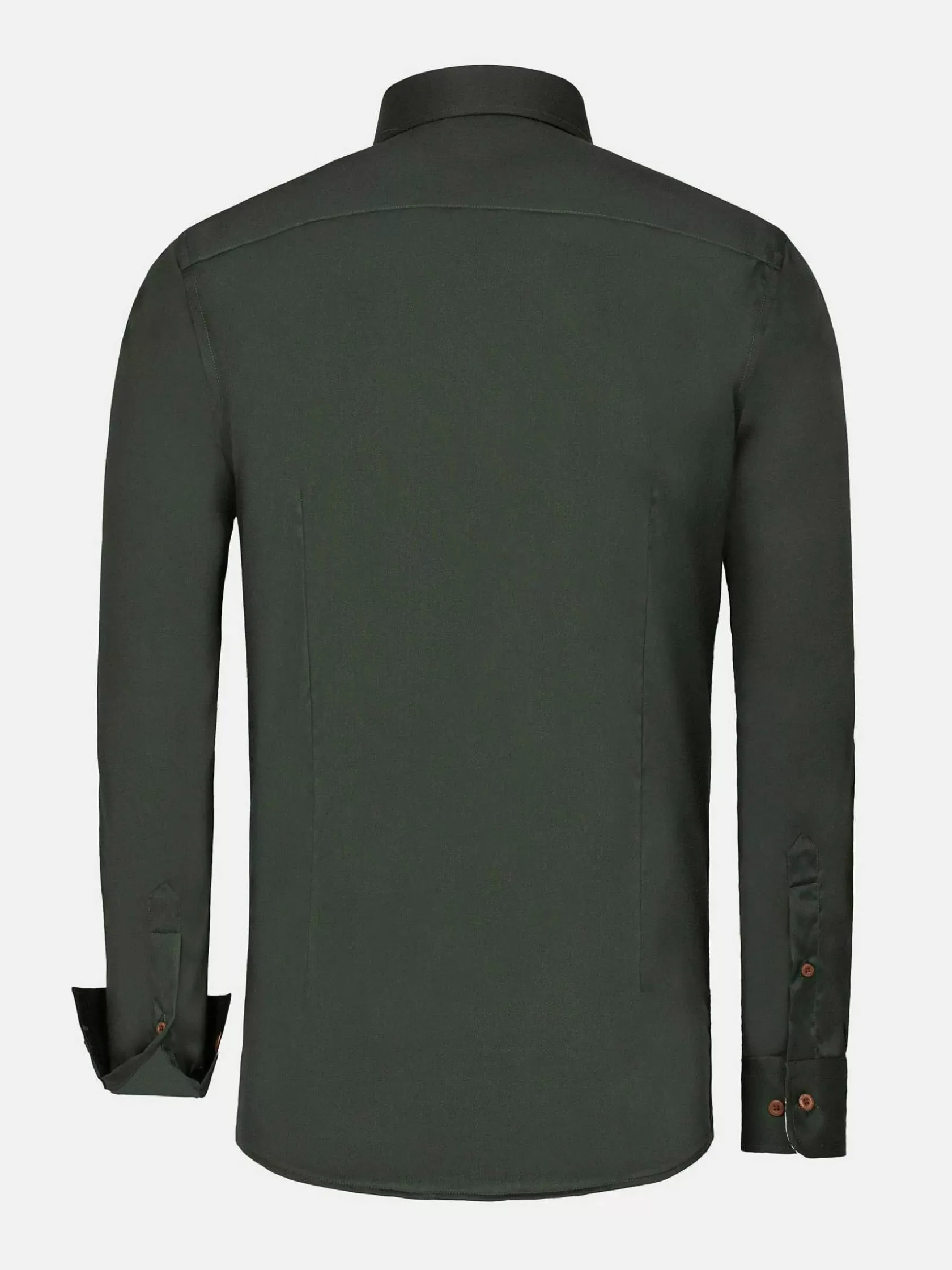 Wam Denim Overhemd Lange Mouwen|Lance Solid Dark Green Overhemd Lange Mouw
