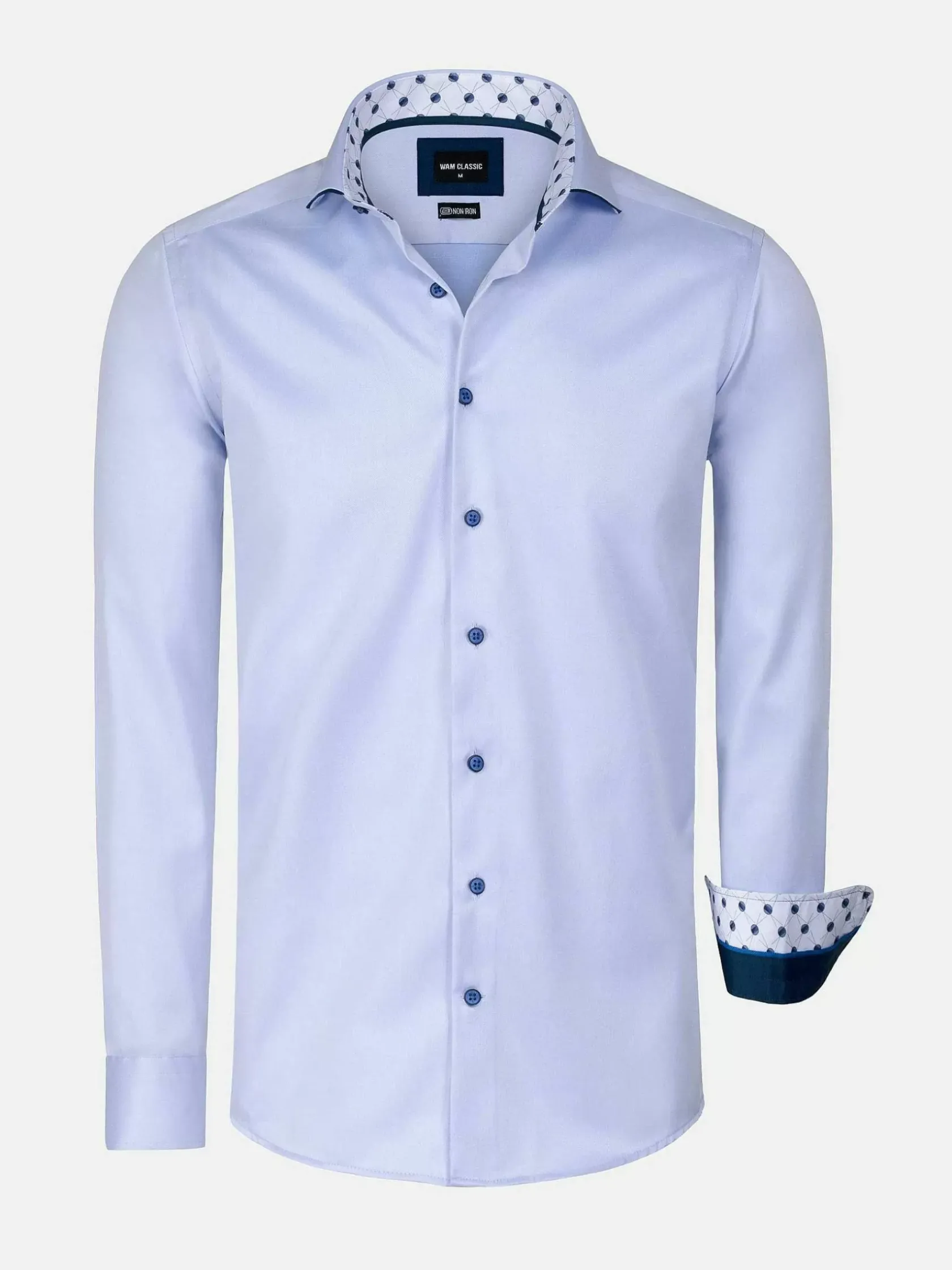Wam Denim Overhemd Lange Mouwen|Lance Solid Light Blue Overhemd Lange Mouw