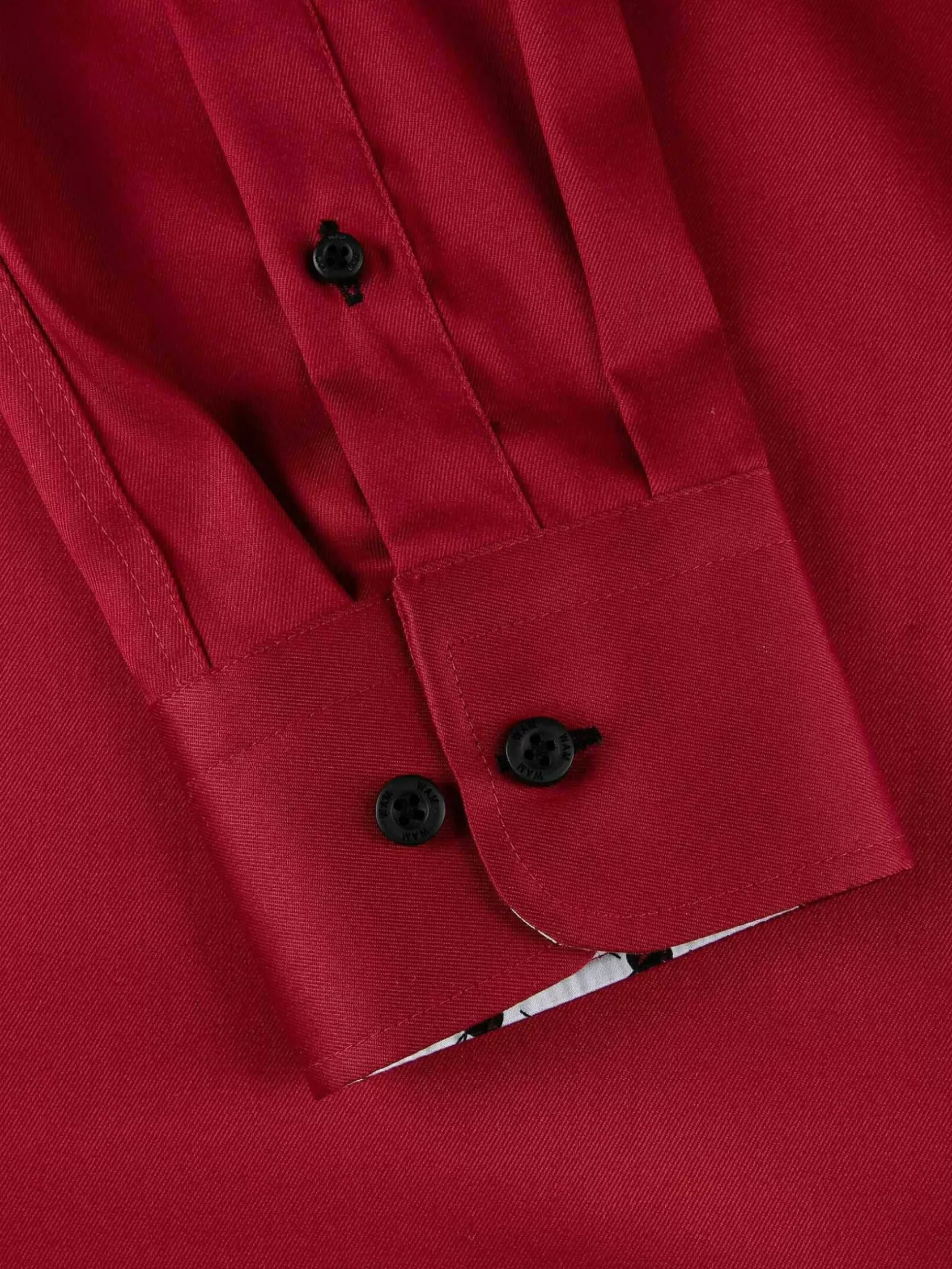 Wam Denim Overhemd Lange Mouwen|Lance Solid Red Overhemd Lange Mouw