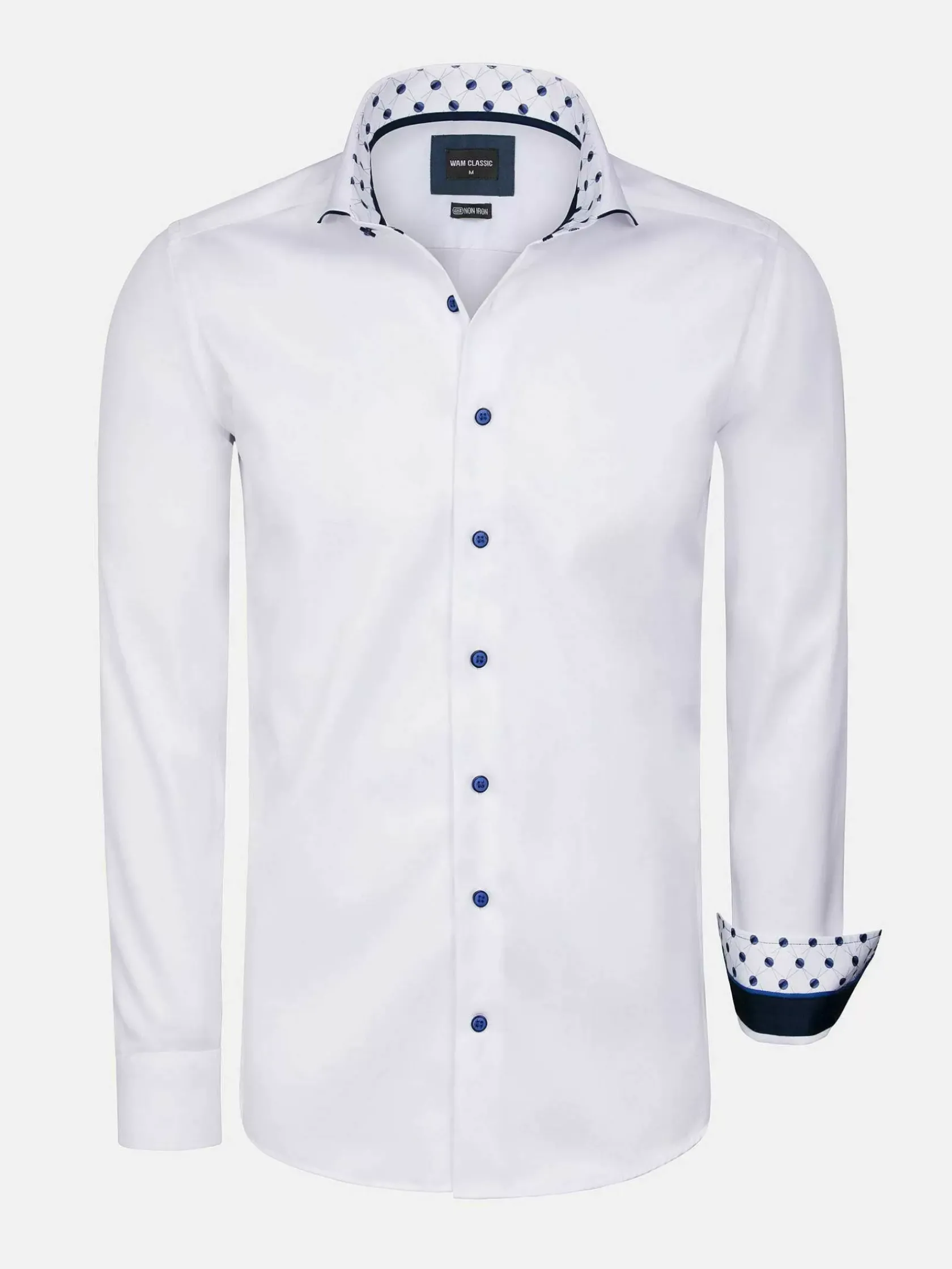 Wam Denim Overhemd Lange Mouwen|Lance Solid White Overhemd Lange Mouw