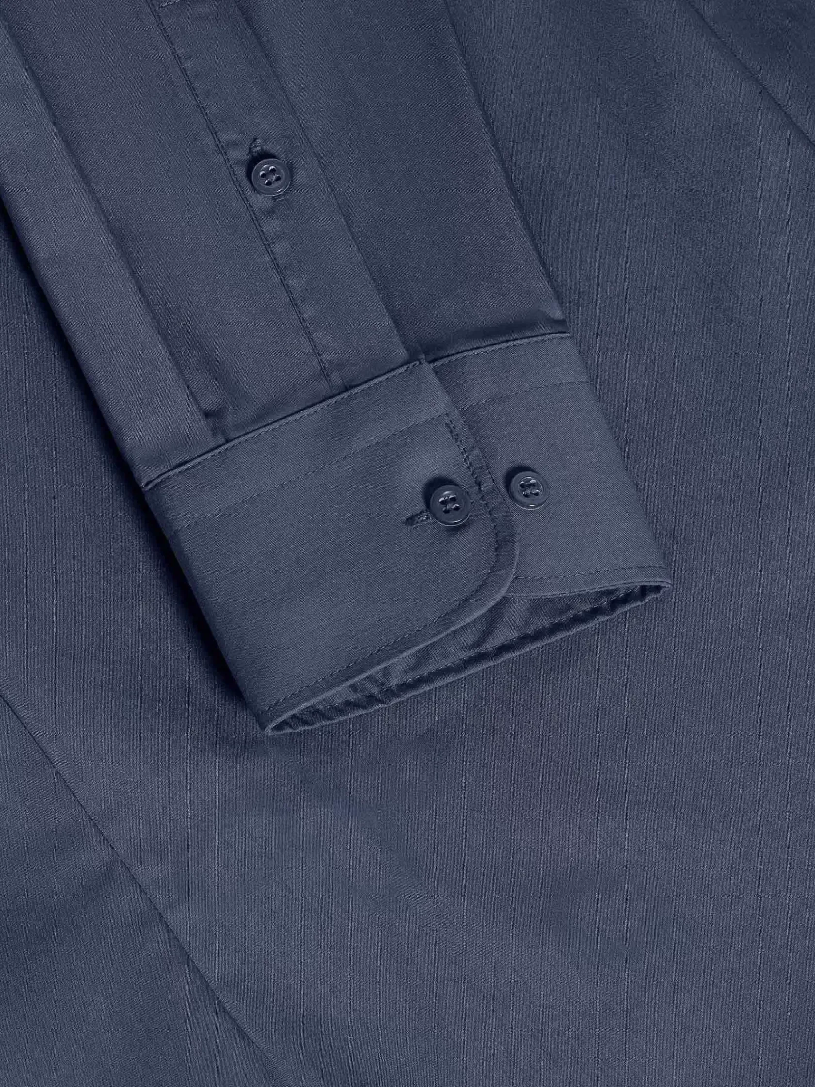 Wam Denim Overhemd Lange Mouwen|Leira Solid Anthracite Overhemd Lange Mouw