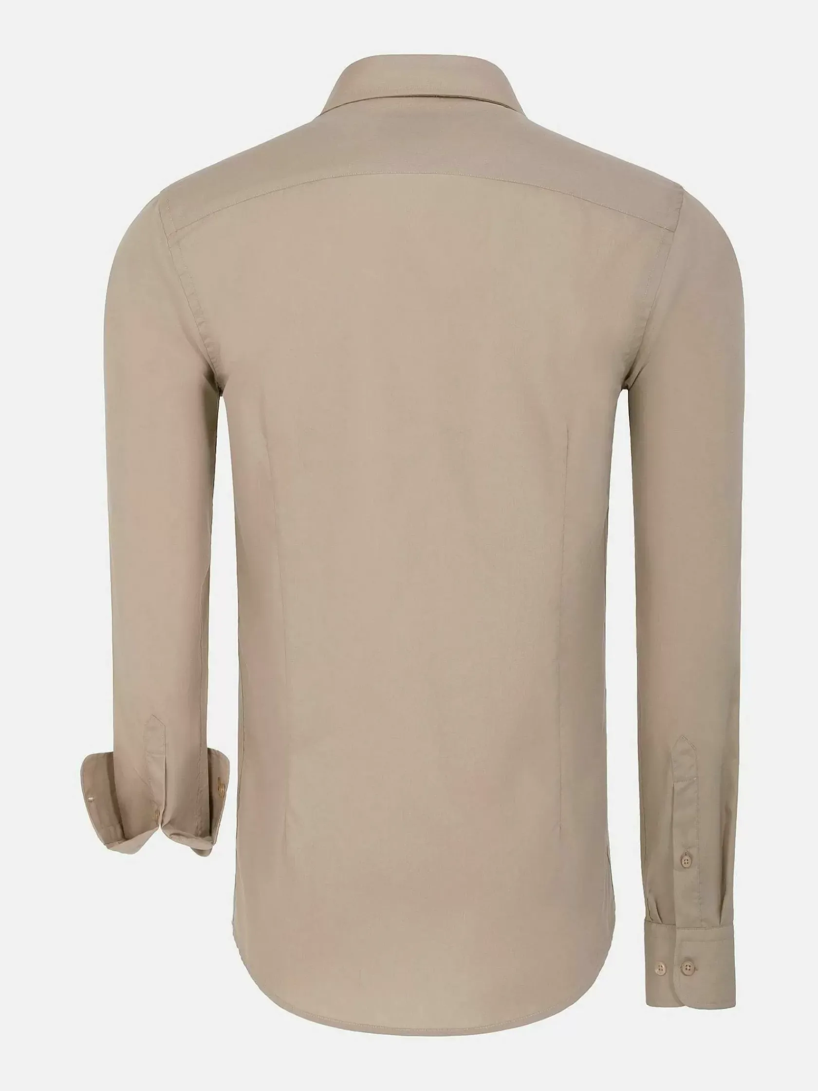 Wam Denim Overhemd Lange Mouwen|Leira Solid Beige Overhemd Lange Mouw