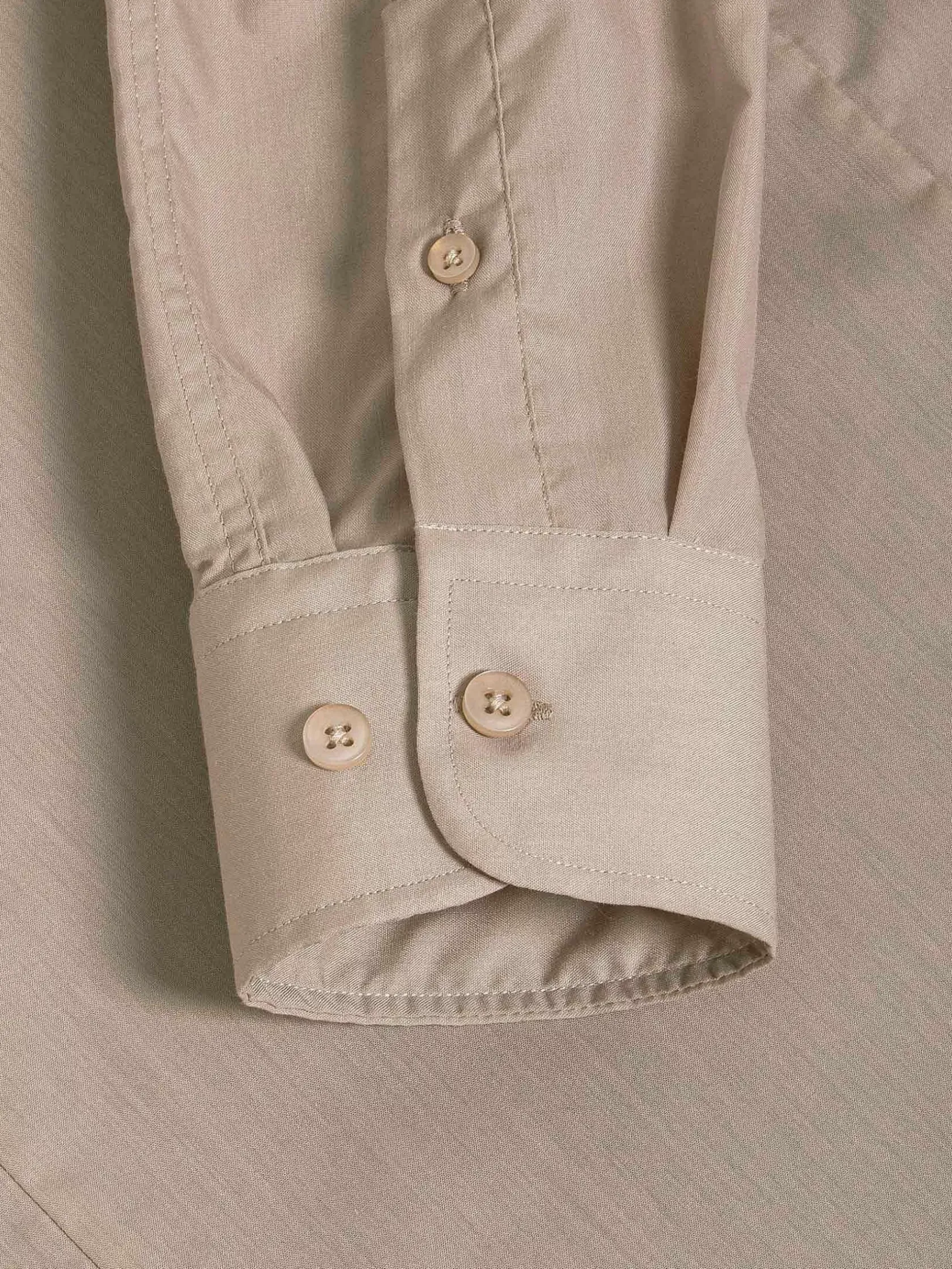 Wam Denim Overhemd Lange Mouwen|Leira Solid Beige Overhemd Lange Mouw