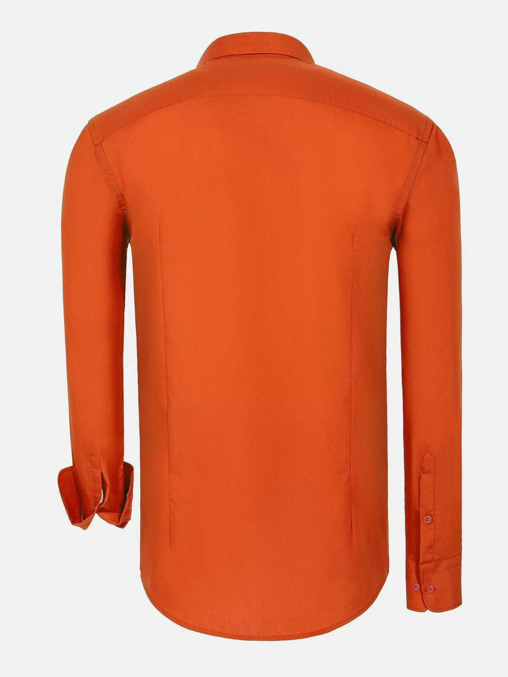 Wam Denim Overhemd Lange Mouwen|Leira Solid Dark Orange Overhemd Lange Mouw