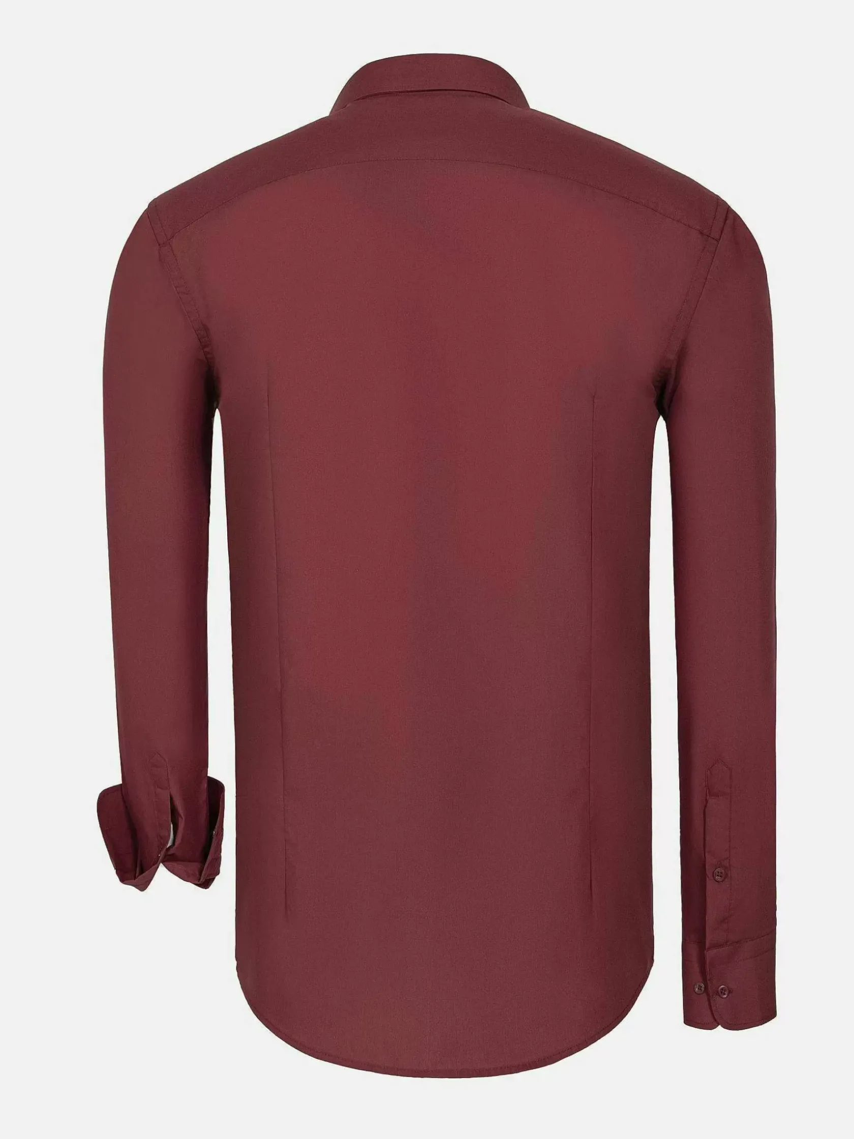 Wam Denim Overhemd Lange Mouwen|Leira Solid Dark Red Overhemd Lange Mouw