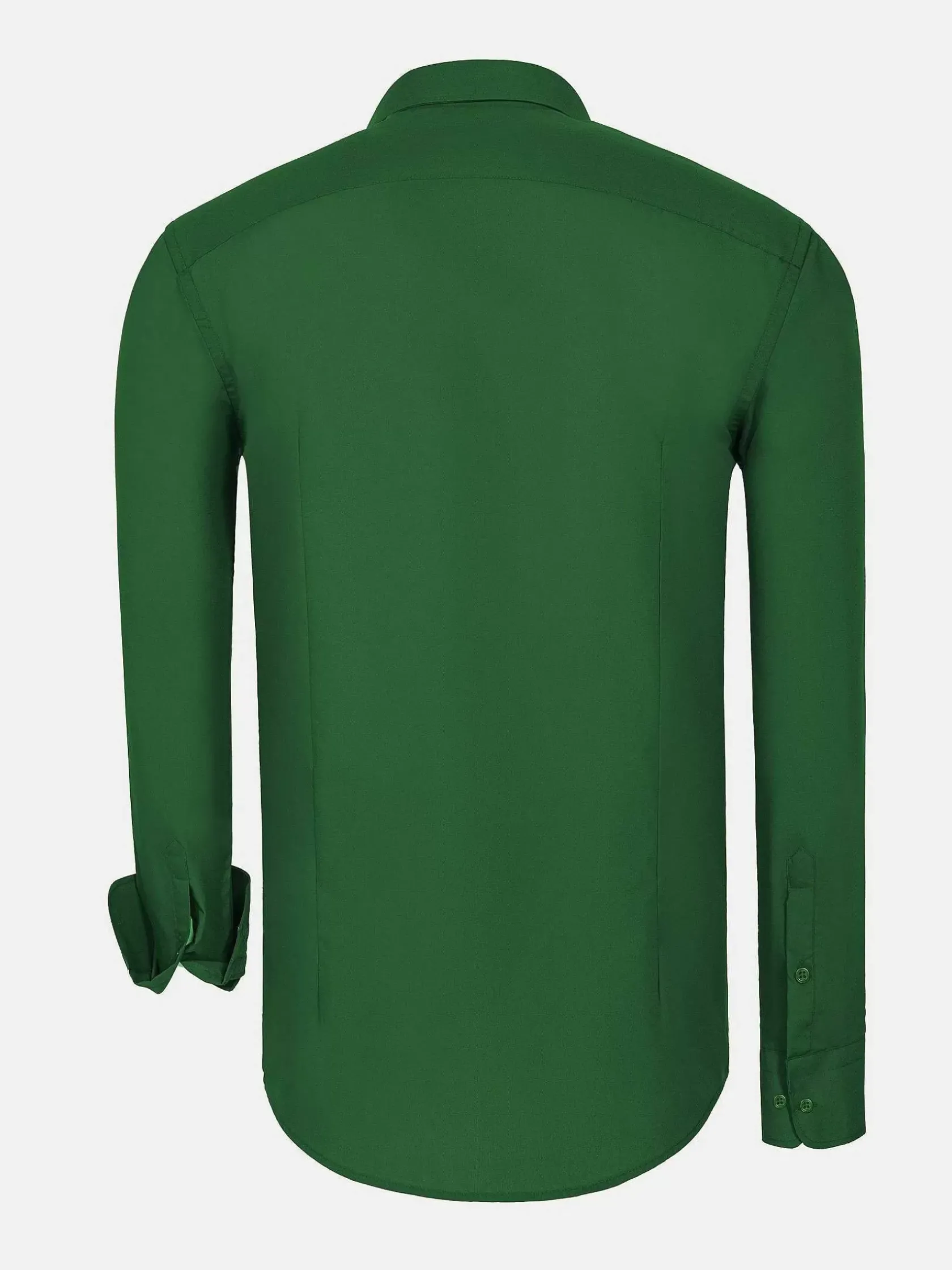 Wam Denim Overhemd Lange Mouwen|Leira Solid Green Overhemd Lange Mouw